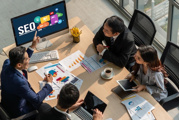 Digital marketing agency team working on SEO strategies